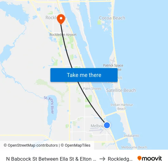 N Babcock St Between Ella St & Elton St E Side to Rockledge, FL map