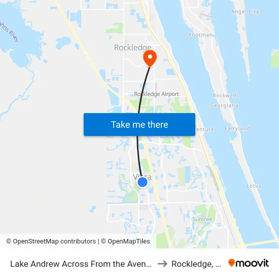 Lake Andrew Across From the Avenue to Rockledge, FL map