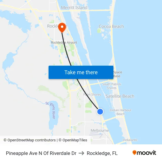 Pineapple Ave N Of Riverdale Dr to Rockledge, FL map