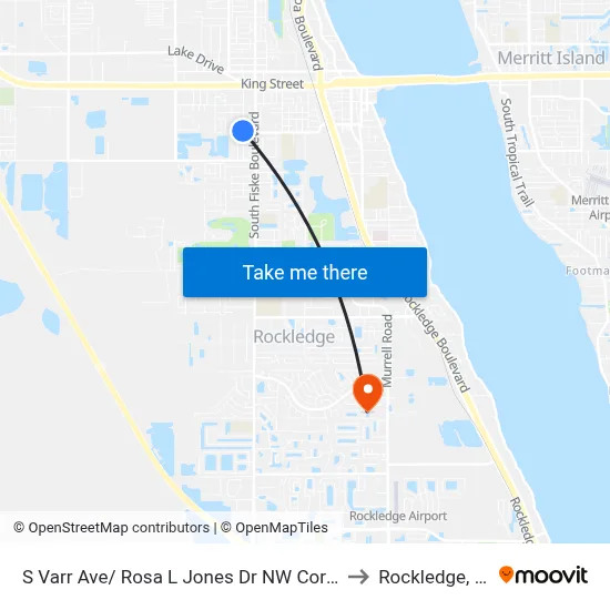 S Varr Ave/ Rosa L Jones Dr NW Corner to Rockledge, FL map