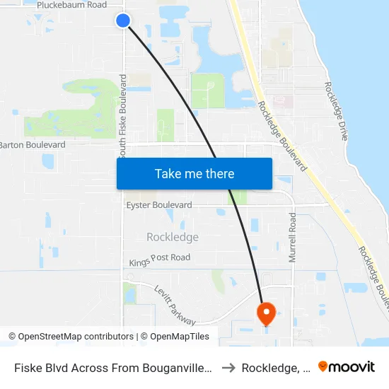 Fiske Blvd Across From Bouganvillea Dr to Rockledge, FL map