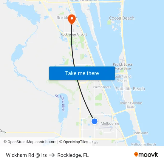 Wickham Rd @ Irs to Rockledge, FL map