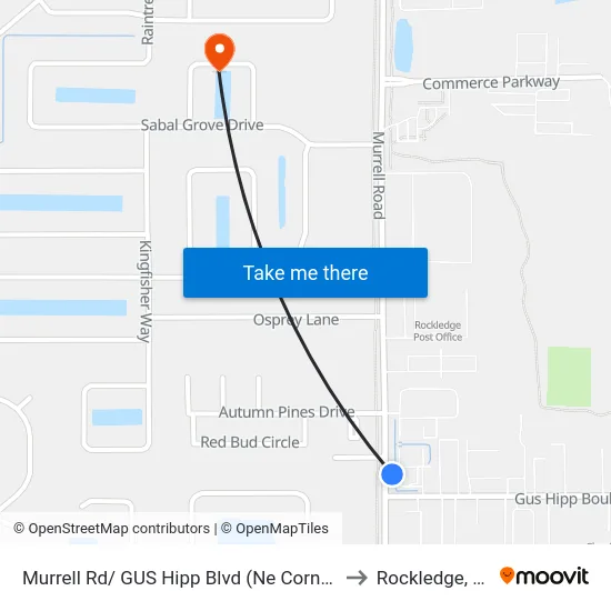 Murrell Rd/ GUS Hipp Blvd (Ne Corner) to Rockledge, FL map
