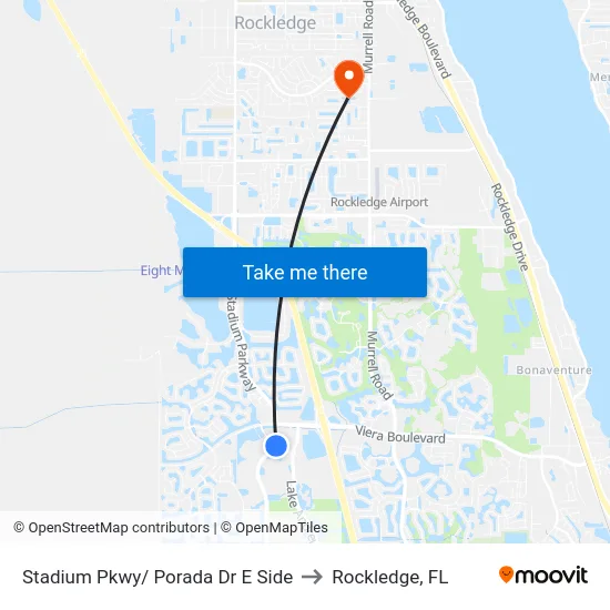 Stadium Pkwy/ Porada Dr E Side to Rockledge, FL map