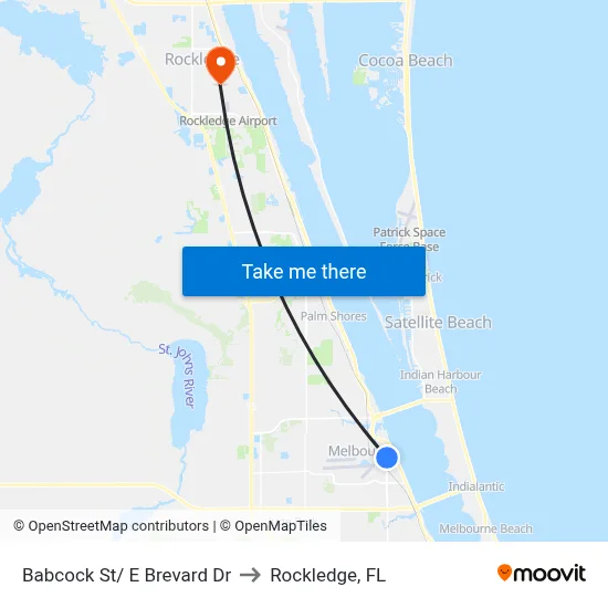Babcock St/ E Brevard Dr to Rockledge, FL map