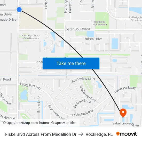 Fiske Blvd Across From Medallion Dr to Rockledge, FL map