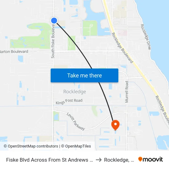 Fiske Blvd Across From St Andrews Dr to Rockledge, FL map
