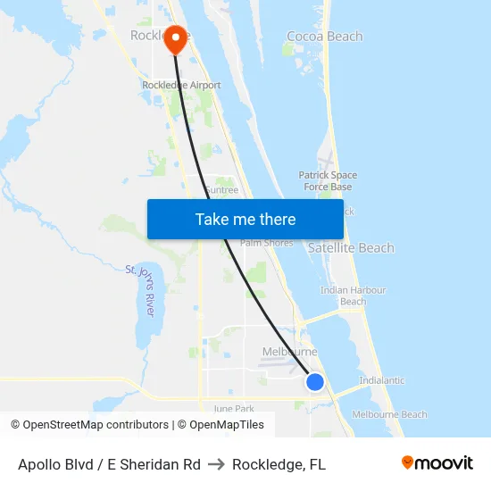 Apollo Blvd / E Sheridan Rd to Rockledge, FL map