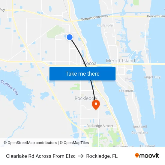 Clearlake Rd Across From Efsc to Rockledge, FL map