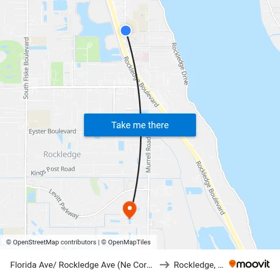 Florida Ave/ Rockledge Ave (Ne Corner) to Rockledge, FL map