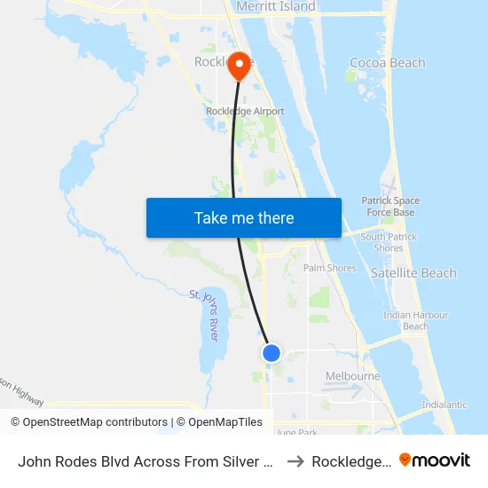 John Rodes Blvd Across From Silver Heron Dr to Rockledge, FL map