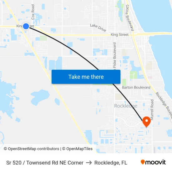 Sr 520 / Townsend Rd NE Corner to Rockledge, FL map