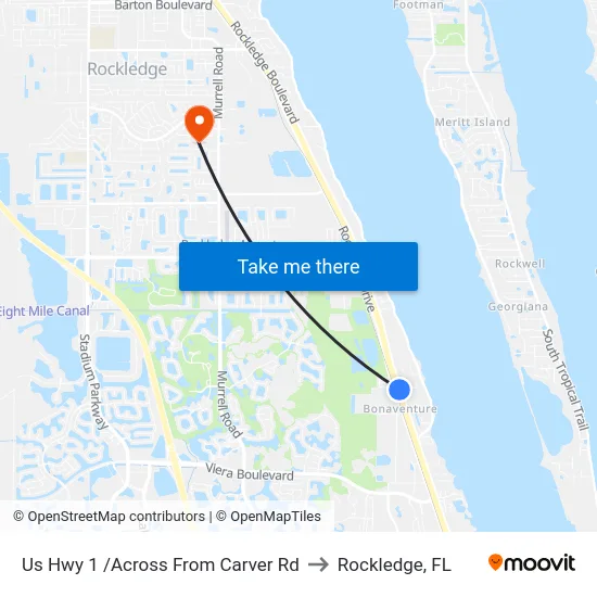 Us Hwy 1 /Across From Carver Rd to Rockledge, FL map