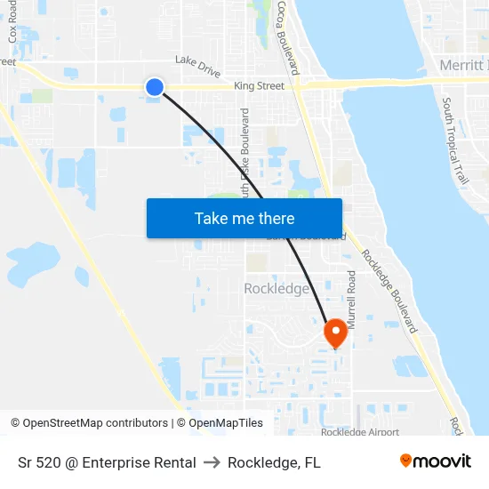 Sr 520 @ Enterprise Rental to Rockledge, FL map