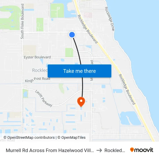 Murrell Rd Across From Hazelwood Villas NW Corner to Rockledge, FL map