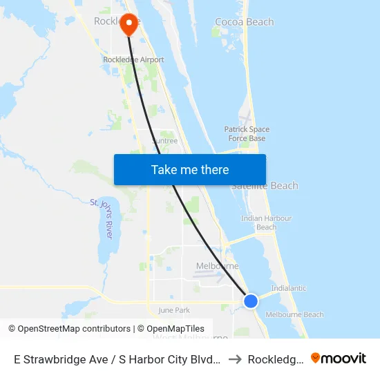 E Strawbridge Ave / S Harbor City Blvd (Sw Corner) to Rockledge, FL map