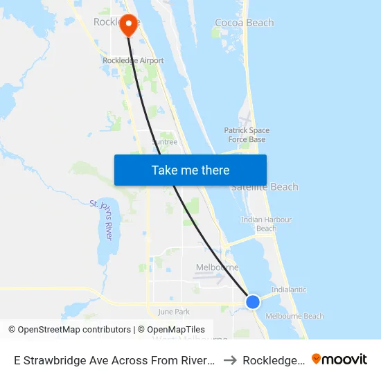 E Strawbridge Ave Across From Riverview Dr. to Rockledge, FL map