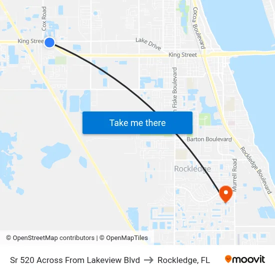 Sr 520 Across From Lakeview Blvd to Rockledge, FL map