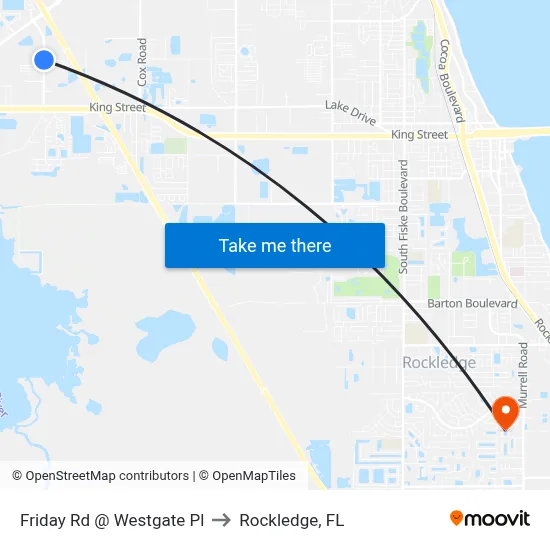 Friday Rd @ Westgate Pl to Rockledge, FL map
