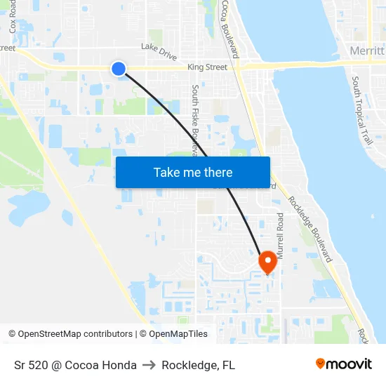 Sr 520 @ Cocoa Honda to Rockledge, FL map