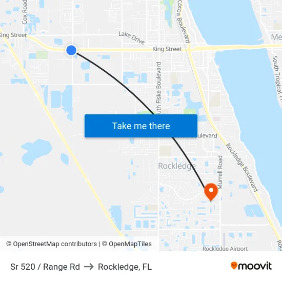 Sr 520 / Range Rd to Rockledge, FL map