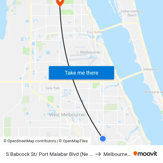 S Babcock St/ Port Malabar Blvd (Ne Corner) to Melbourne, FL map