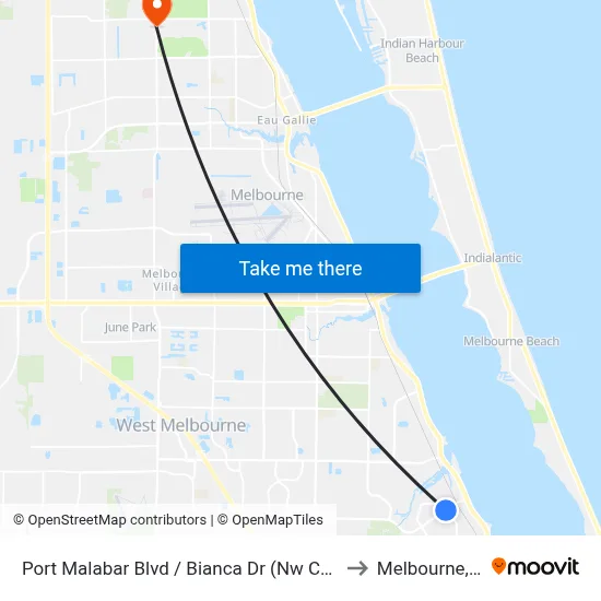 Port Malabar Blvd / Bianca Dr (Nw Corner) to Melbourne, FL map