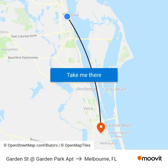 Garden St @ Garden Park Apt to Melbourne, FL map