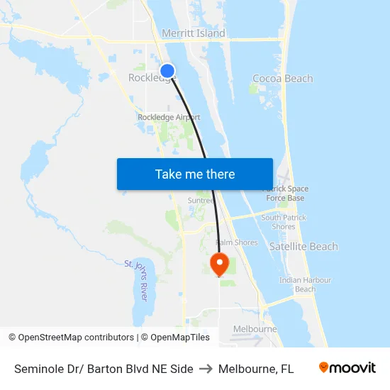 Seminole Dr/ Barton Blvd NE Side to Melbourne, FL map