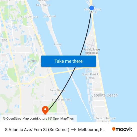 S Atlantic Ave/ Fern St (Se Corner) to Melbourne, FL map