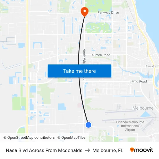 Nasa Blvd Across From Mcdonalds to Melbourne, FL map
