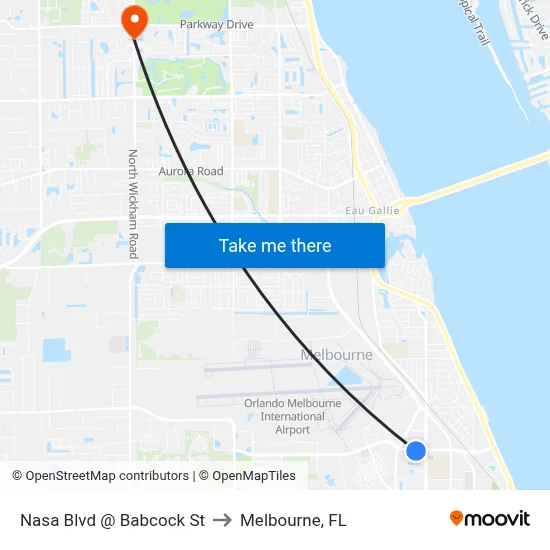 Nasa Blvd @ Babcock St to Melbourne, FL map