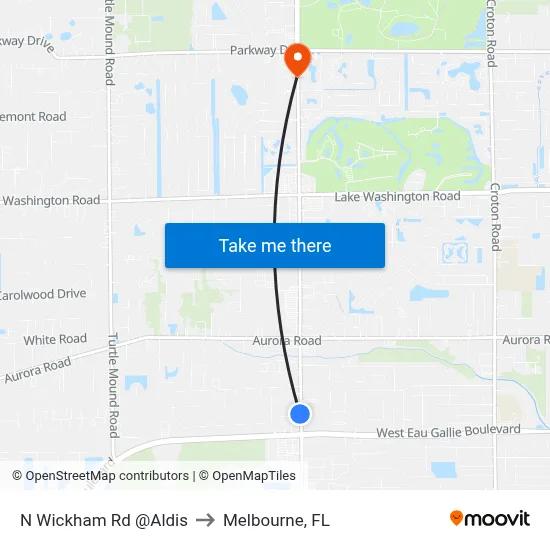 N Wickham Rd @Aldis to Melbourne, FL map
