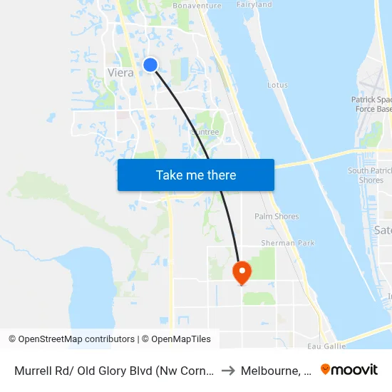 Murrell Rd/ Old Glory Blvd (Nw Corner) to Melbourne, FL map