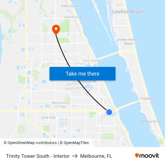 Trinity Tower South - Interior to Melbourne, FL map