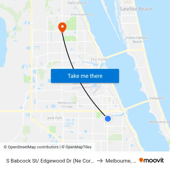 S Babcock St/ Edgewood Dr (Ne Corner) to Melbourne, FL map