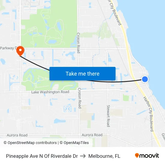 Pineapple Ave N Of Riverdale Dr to Melbourne, FL map