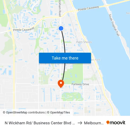 N Wickham Rd/ Business Center Blvd (Se Corner) to Melbourne, FL map