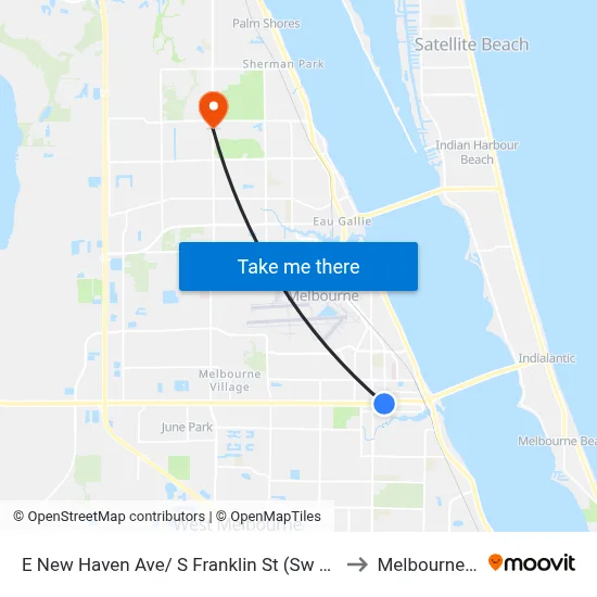 E New Haven Ave/ S Franklin St (Sw Corner) to Melbourne, FL map