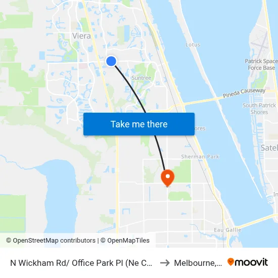 N Wickham Rd/ Office Park Pl (Ne Corner) to Melbourne, FL map