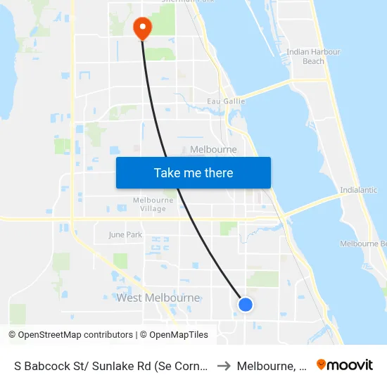 S Babcock St/ Sunlake Rd (Se Corner) to Melbourne, FL map