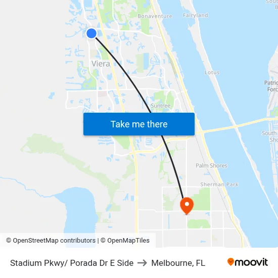Stadium Pkwy/ Porada Dr E Side to Melbourne, FL map