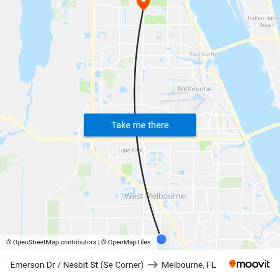 Emerson Dr / Nesbit St (Se Corner) to Melbourne, FL map