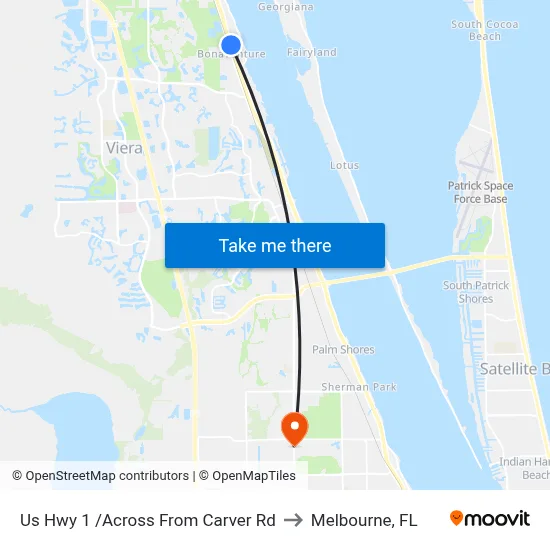 Us Hwy 1 /Across From Carver Rd to Melbourne, FL map