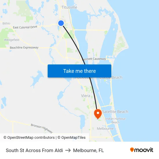 South St Across From Aldi to Melbourne, FL map
