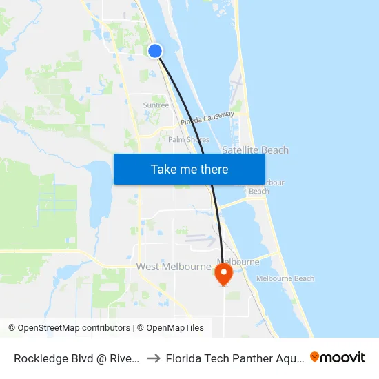 Rockledge Blvd @ Riverwalk Park to Florida Tech Panther Aquatic Center map