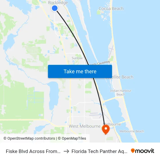Fiske Blvd Across From Eyster Blvd to Florida Tech Panther Aquatic Center map