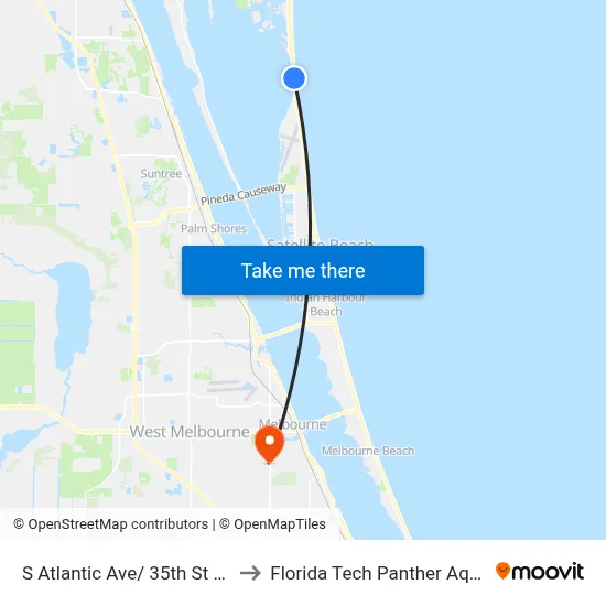 S Atlantic Ave/ 35th St (Sw Corner) to Florida Tech Panther Aquatic Center map
