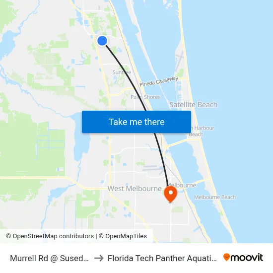 Murrell Rd @ Suseda Park to Florida Tech Panther Aquatic Center map