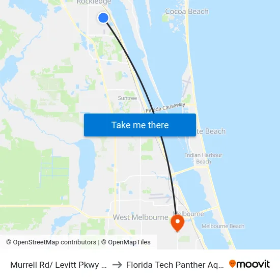 Murrell Rd/ Levitt Pkwy (Nw Corner) to Florida Tech Panther Aquatic Center map
